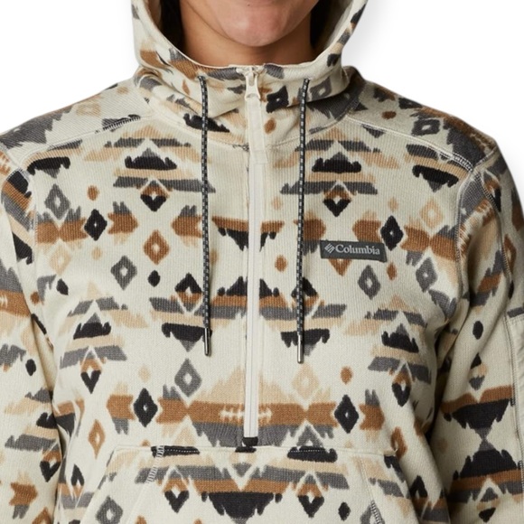 Columbia Sweater Weather Pullover Hoodie Chalk Rocky Mountain Print size Large - Picture 6 of 11